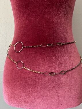 Mixed Metals Geometric Link Chain Belt